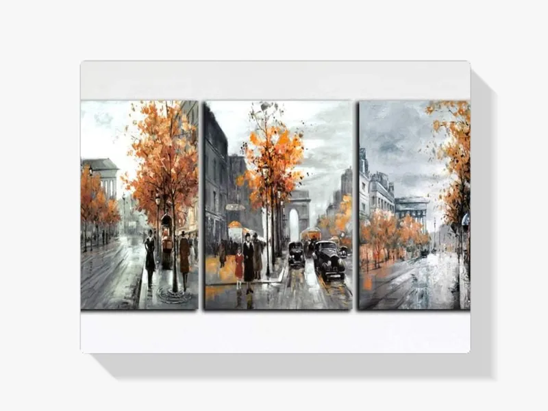 Últimas Unidades Pintura Diamante – Londres bajo la lluvia 3 paneles