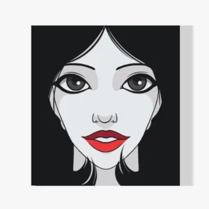 Pintura Diamante – Mujer con labios rojos Moderno