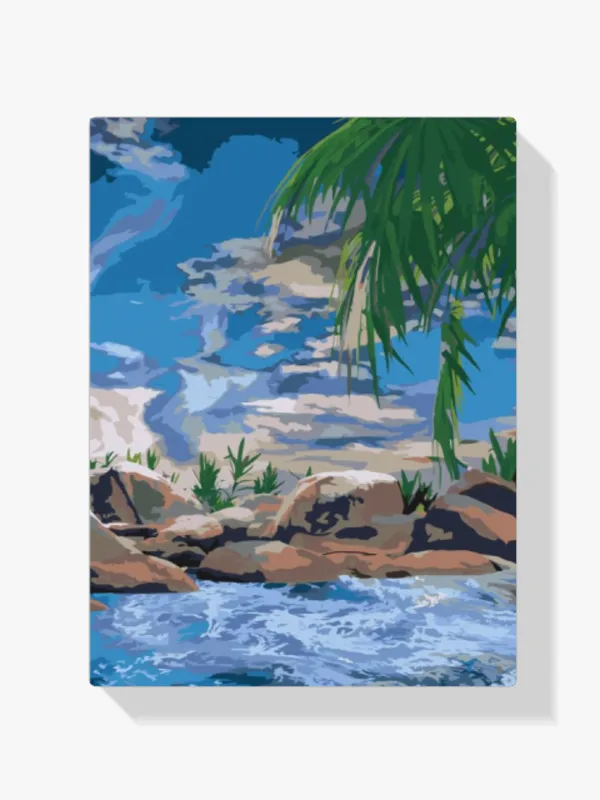 No Te Lo Pierdas Pintura Diamante – Océano y palmera