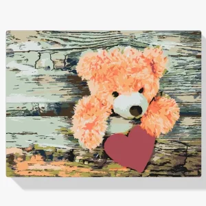 Pintura Diamante – Osito de peluche con corazón Solo Hoy