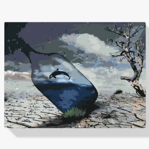 Pintura Diamante – Orca en una botella Auténtico
