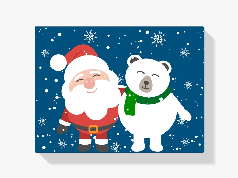 Súper Precio Pintura Diamante – Pequeño Papá Noel y osito polar