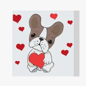 Premium Pintura Diamante – Perro con corazones