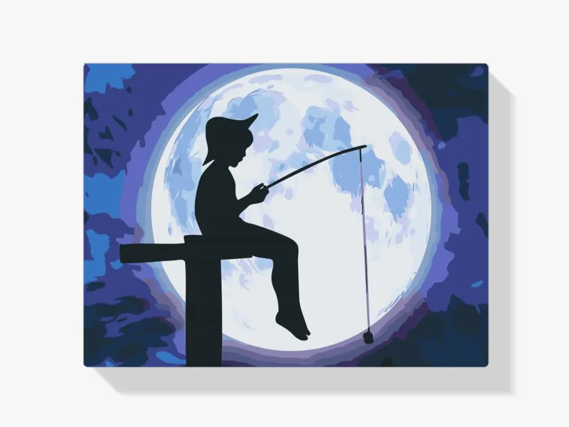 Profesional Pintura Diamante – Pescando bajo la luna llena