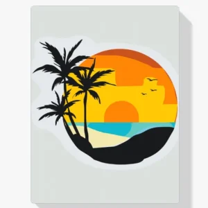 Tendencia Pintura Diamante – Playa, palmeras, puesta de sol