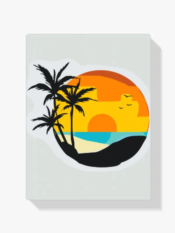 Tendencia Pintura Diamante – Playa, palmeras, puesta de sol