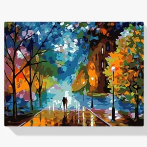 Pintura Diamante – Romántico paseo bajo la lluvia Comprar En Línea
