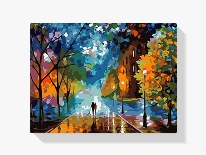 Pintura Diamante – Romántico paseo bajo la lluvia Comprar En Línea
