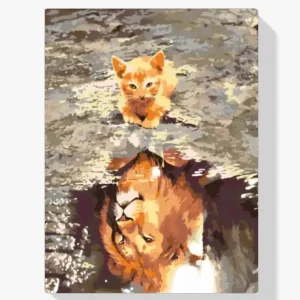 De Moda Pintura Diamante – Un gatito o un león