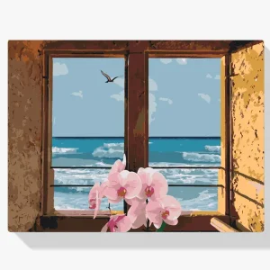 Pintura Diamante – Ventana a la playa Lujoso