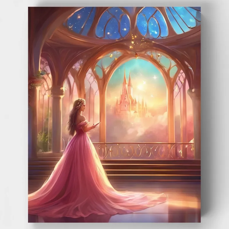 Certificado Vista Encantada del Atardecer - Kit de pintar por números - Lienzo Enrollado / 24 Colores