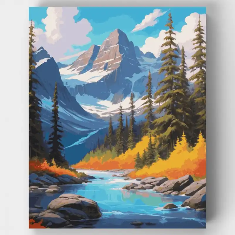 Majestuosidad Alpina - Kit de pintar por números - Lienzo Enrollado / 24 Colores Compra Hoy