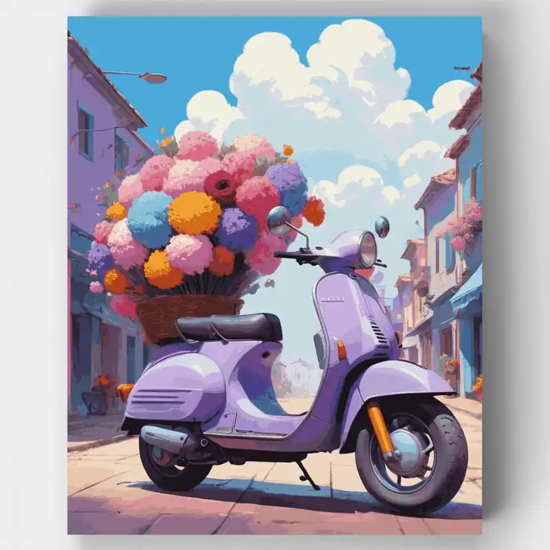 Promoción Exclusiva Paseo Floreciente - Kit de pintar por números - Lienzo Enrollado / 24 Colores