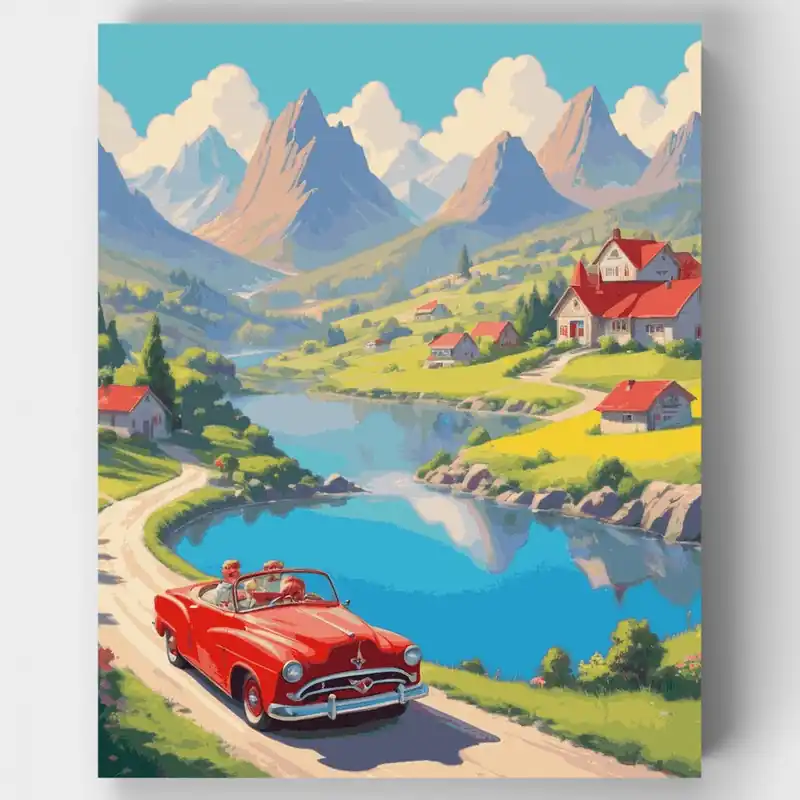 Devolución Gratuita Sendero Pastoral - Kit de pintar por números - Lienzo Enrollado / 24 Colores