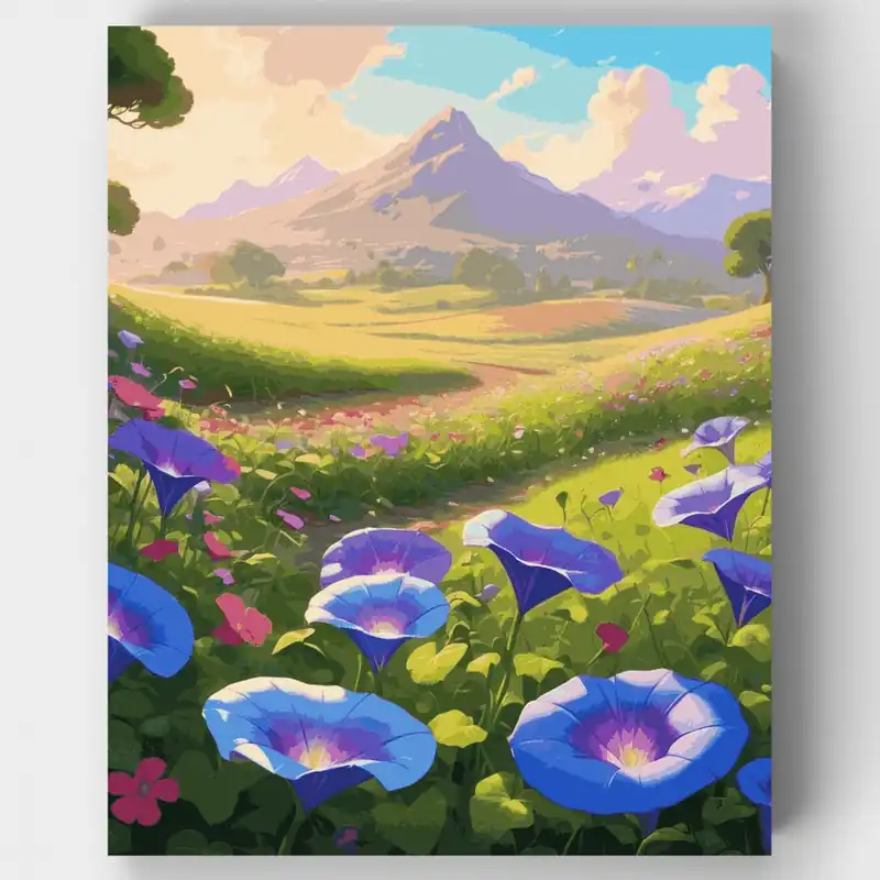 Prado de Gloria Matutina - Kit de pintar por números - Lienzo Enrollado / 24 Colores Alta Calidad