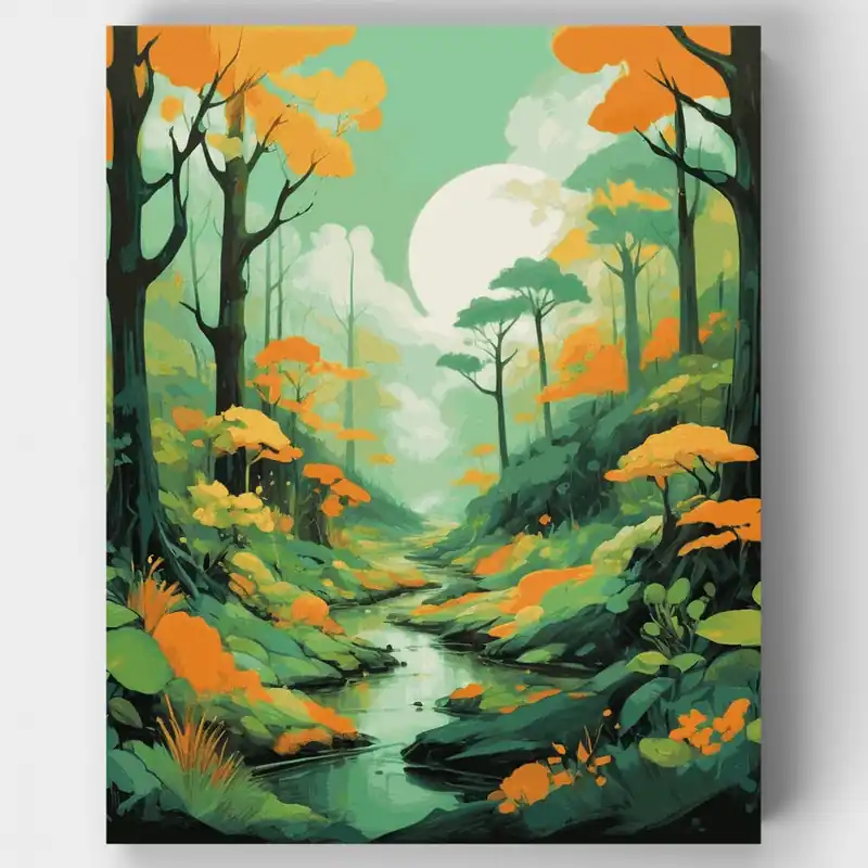 Arroyo Místico - Kit de pintar por números - Lienzo Enrollado / 24 Colores Exclusivo