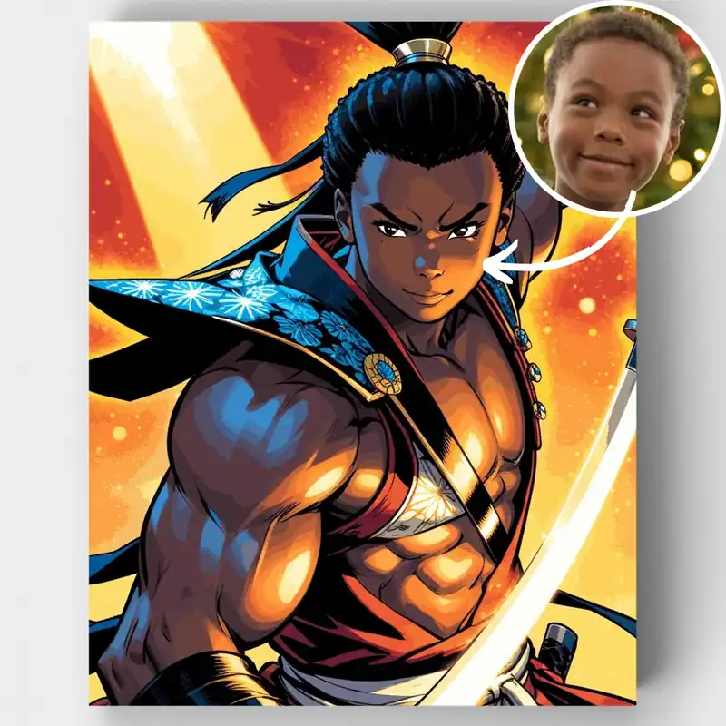 Mi Guerrero Samurái - Kit de pintar por números - Lienzo Enrollado / 24 Colores Precio De Oferta