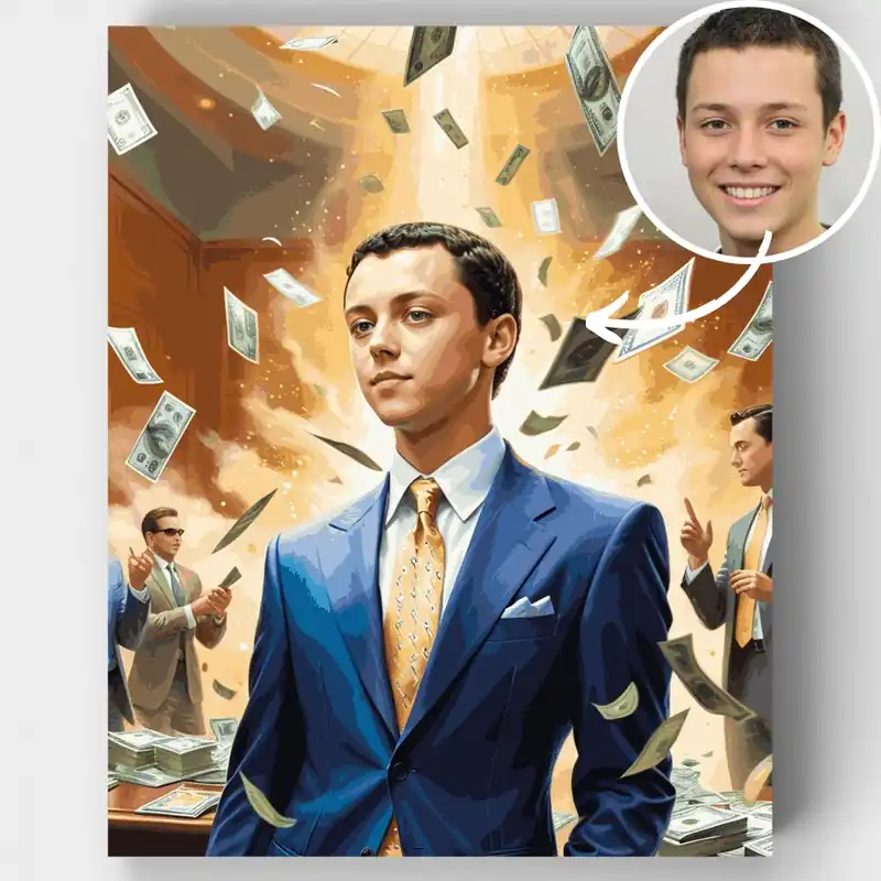 Jefe de Wall Street - Kit de pintar por números - Lienzo Enrollado / 24 Colores Certificado