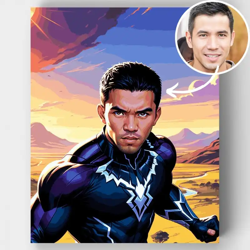 Envío Exprés Poder del Pantera - Kit de pintar por números - Lienzo Enrollado / 24 Colores