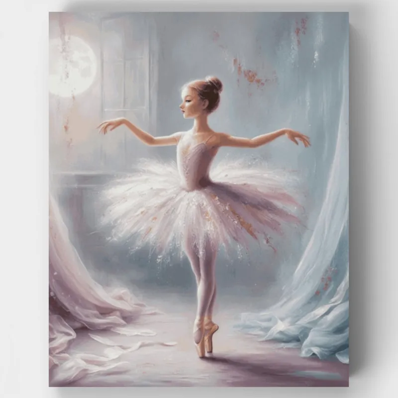 Sueño de Ballet - Kit de pintar por números - Lienzo Enrollado / 24 Colores Envío Gratis
