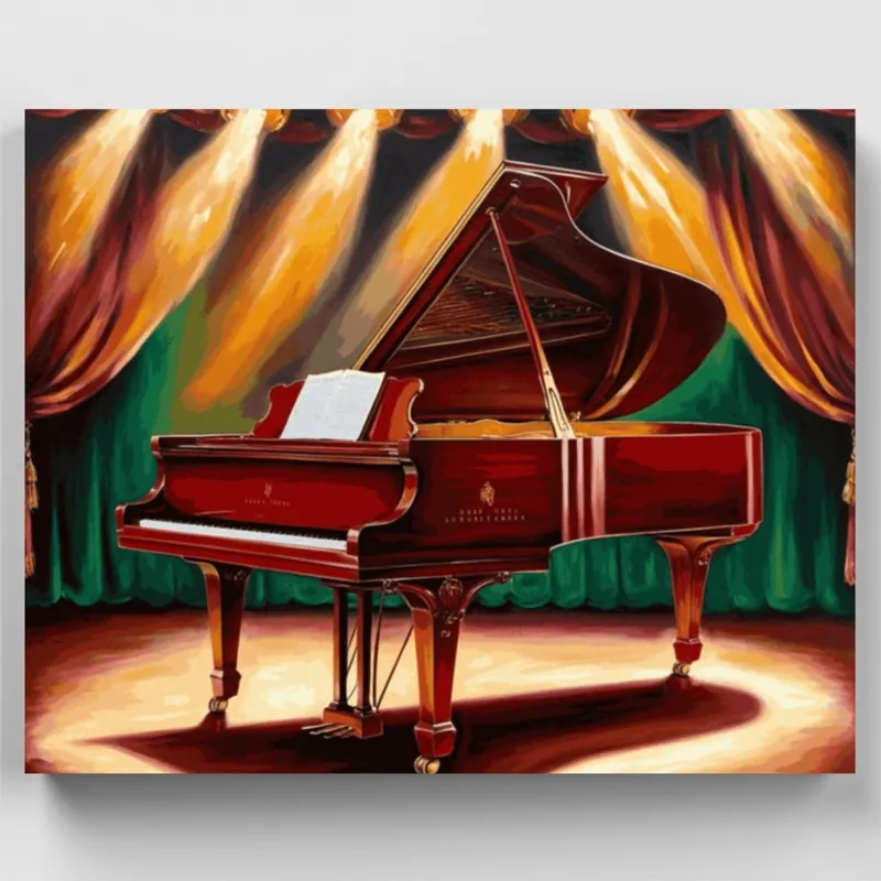 Piano de Cola - Kit de pintar por números - Lienzo Enrollado / 24 Colores Precio De Fábrica
