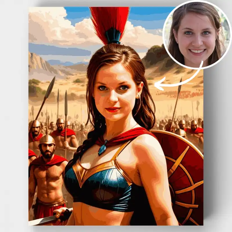 Gran Oferta Reina Guerrera Antigua - Kit de pintar por números - Lienzo Enrollado / 24 Colores