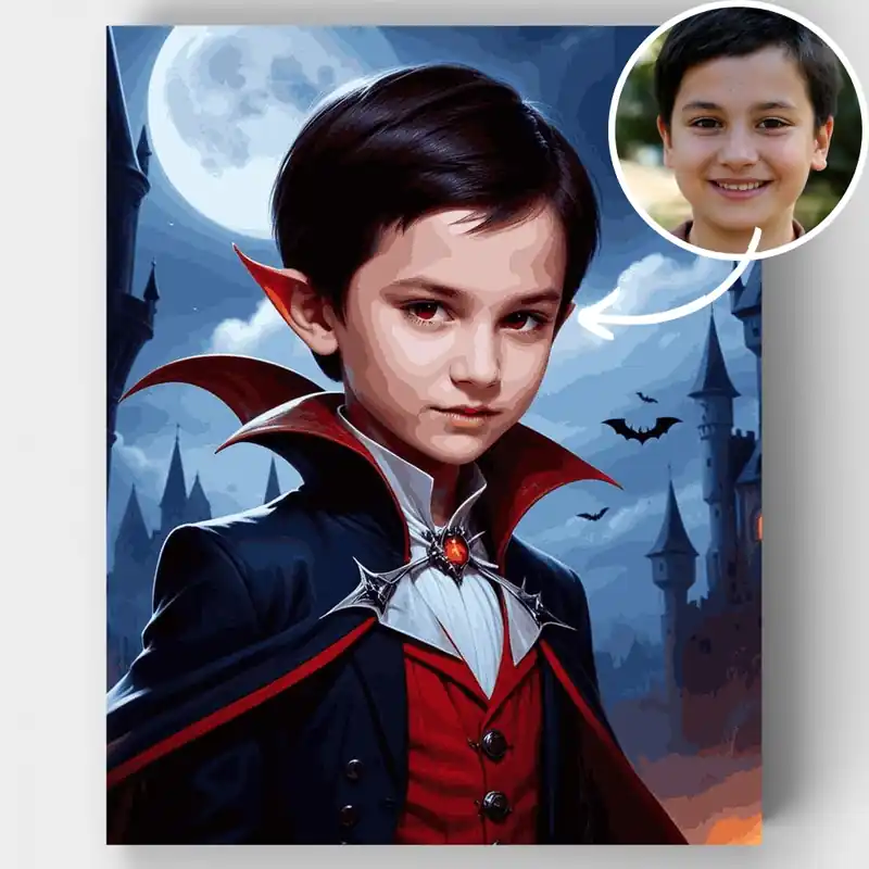 Compra Hoy Joven Señor Vampiro - Kit de pintar por números - Lienzo Enrollado / 24 Colores