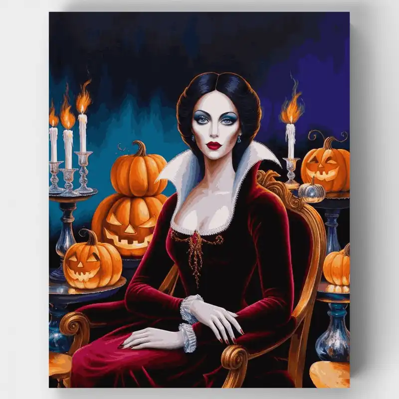 Más Vendido Reina de Halloween - Kit de pintar por números - Lienzo Enrollado / 24 Colores