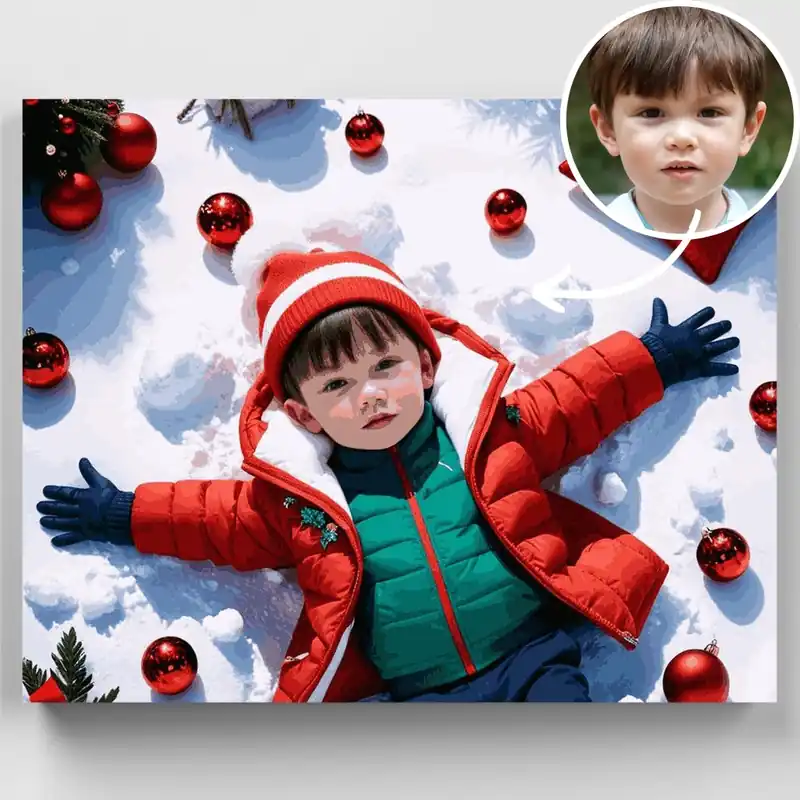 Más Vendido Niño en País de las Maravillas Invernal - Kit de pintar por números - Lienzo Enrollado / 24 Colores