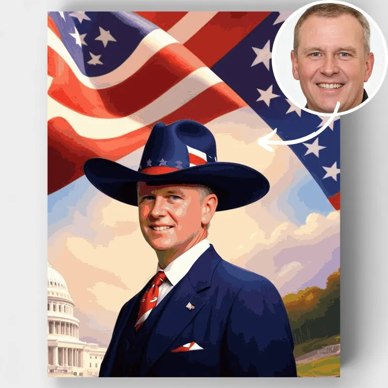 Político Patriótico - Kit de pintar por números - Lienzo Enrollado / 24 Colores Precio Bajo