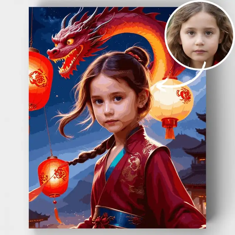 Festival de Linternas Encantadas - Kit de pintar por números - Lienzo Enrollado / 24 Colores Precio De Oferta