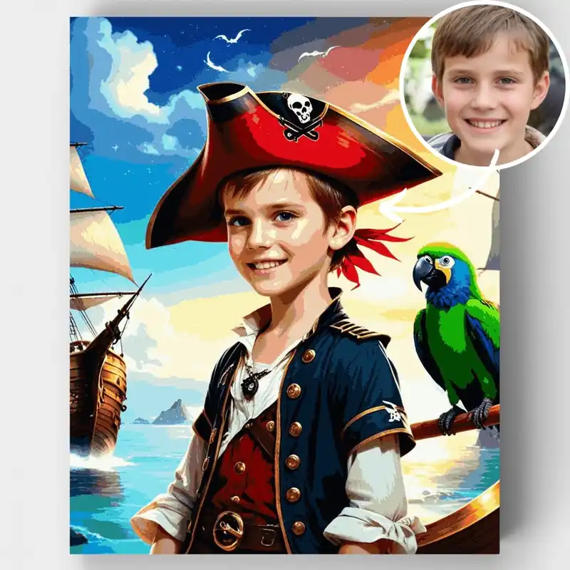 Disponible Ahora Aventura Pirata - Kit de pintar por números - Lienzo Enrollado / 24 Colores