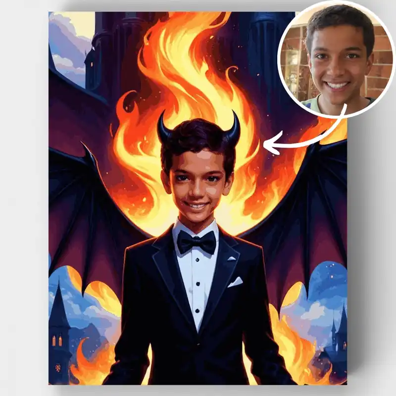 Súper Precio Diablo Elegante - Kit de pintar por números - Lienzo Enrollado / 24 Colores