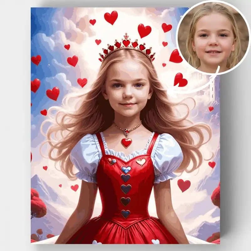 Princesa de San Valentín - Kit de pintar por números - Lienzo Enrollado / 24 Colores Oferta De Temporada