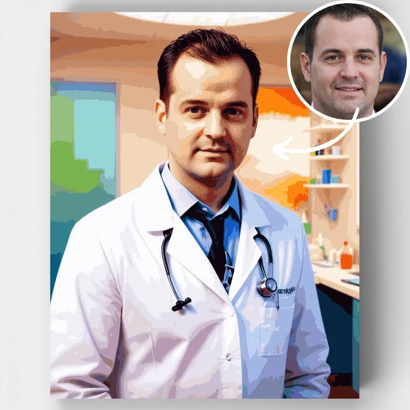 Exclusivo Doctor Profesional - Kit de pintar por números - Lienzo Enrollado / 24 Colores