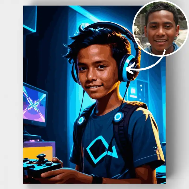 Gran Oferta Gamer en Sala de Juegos Neón - Kit de pintar por números - Lienzo Enrollado / 24 Colores