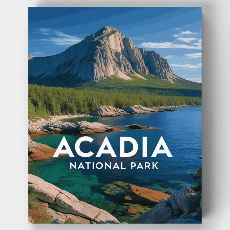 Majestuosa Costa de Acadia - Kit de pintar por números - Lienzo Enrollado / 24 Colores Artesanal