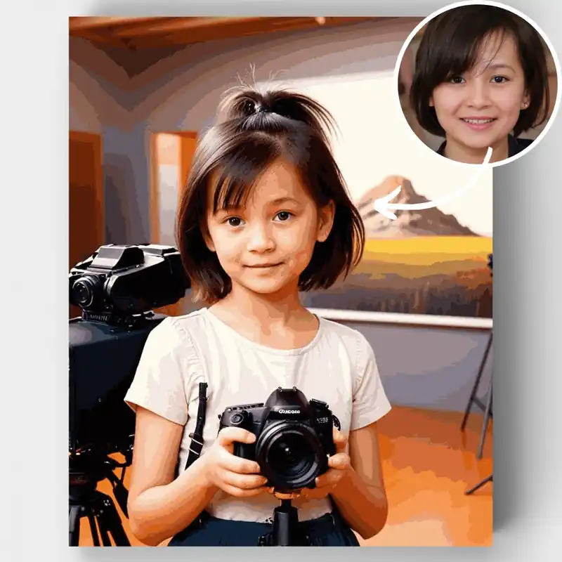 Exclusivo Fotógrafo Aspirante - Kit de pintar por números - Lienzo Enrollado / 24 Colores