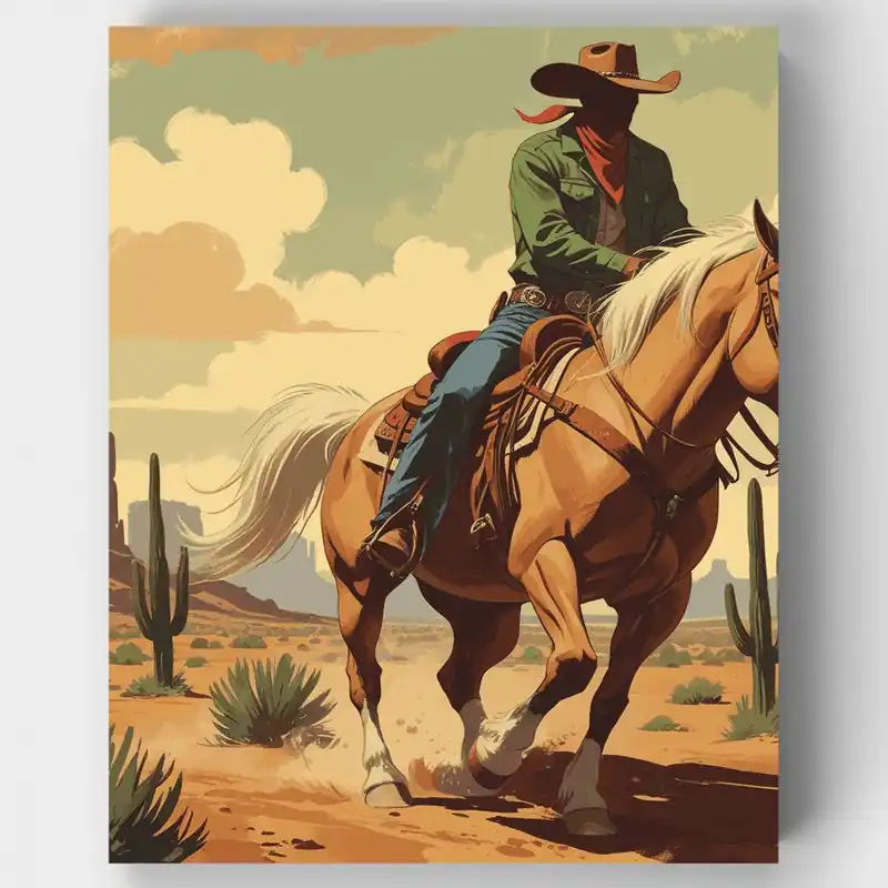 Desert Rider - Kit de pintar por números - Lienzo Enrollado / 24 Colores Imprescindible (Must-Have)