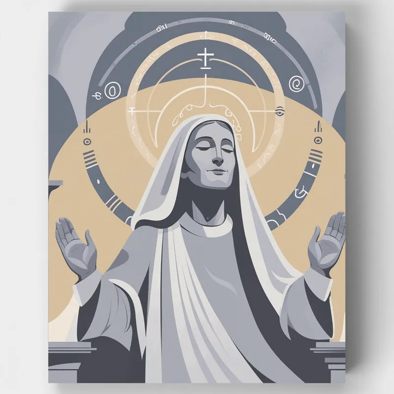 Kit de pintar por números Divina Madona en Oración - Lienzo Enrollado / 24 Colores Bestseller