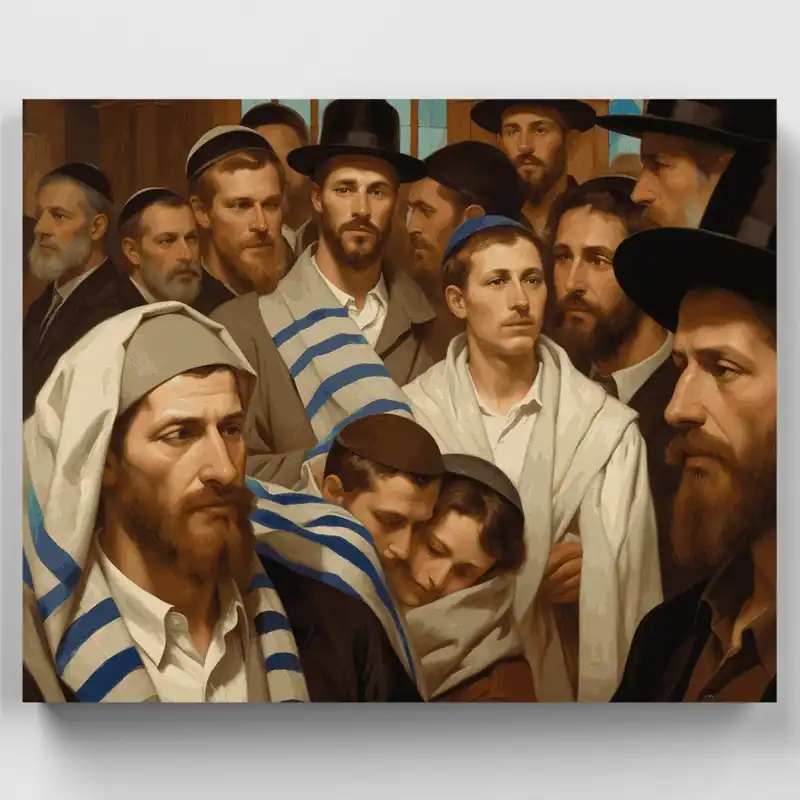 Servicio de Oración Judía - Kit de pintar por números - Lienzo Enrollado / 24 Colores Nuevo Modelo