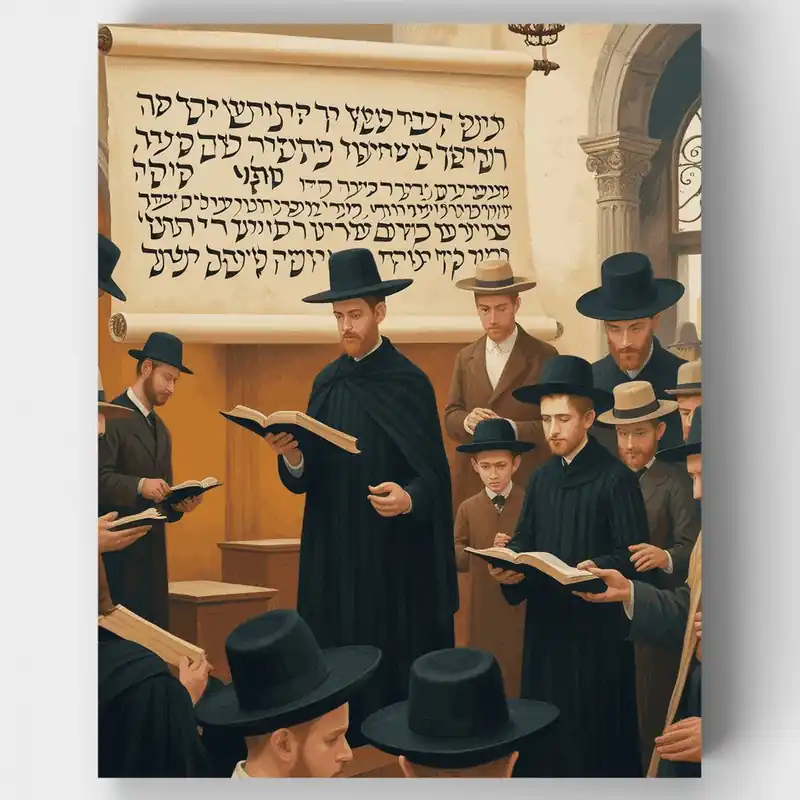 Precio Reducido Lectura Sagrada de la Torá - Kit de pintar por números - Lienzo Enrollado / 24 Colores