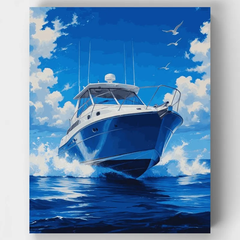 Solo Por Tiempo Limitado Aventura en Yate de Lujo - Kit de pintar por números - Lienzo Enrollado / 24 Colores