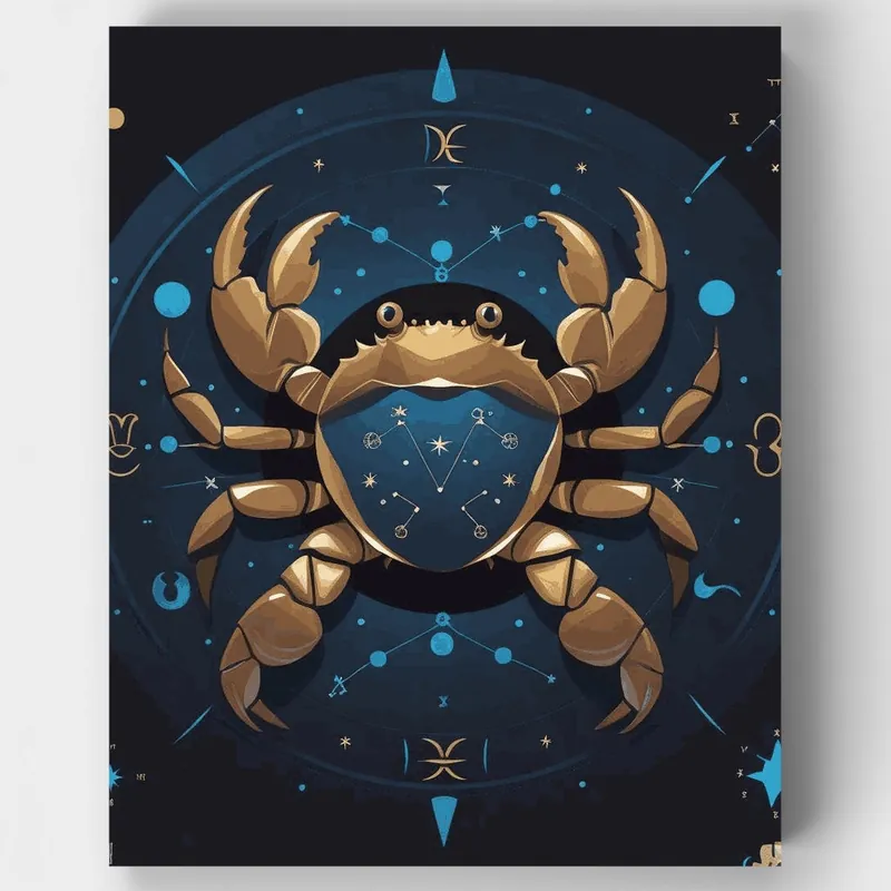 Kit de pintar por números Cangrejo Cáncer Celestial - Lienzo Enrollado / 24 Colores Gran Oferta