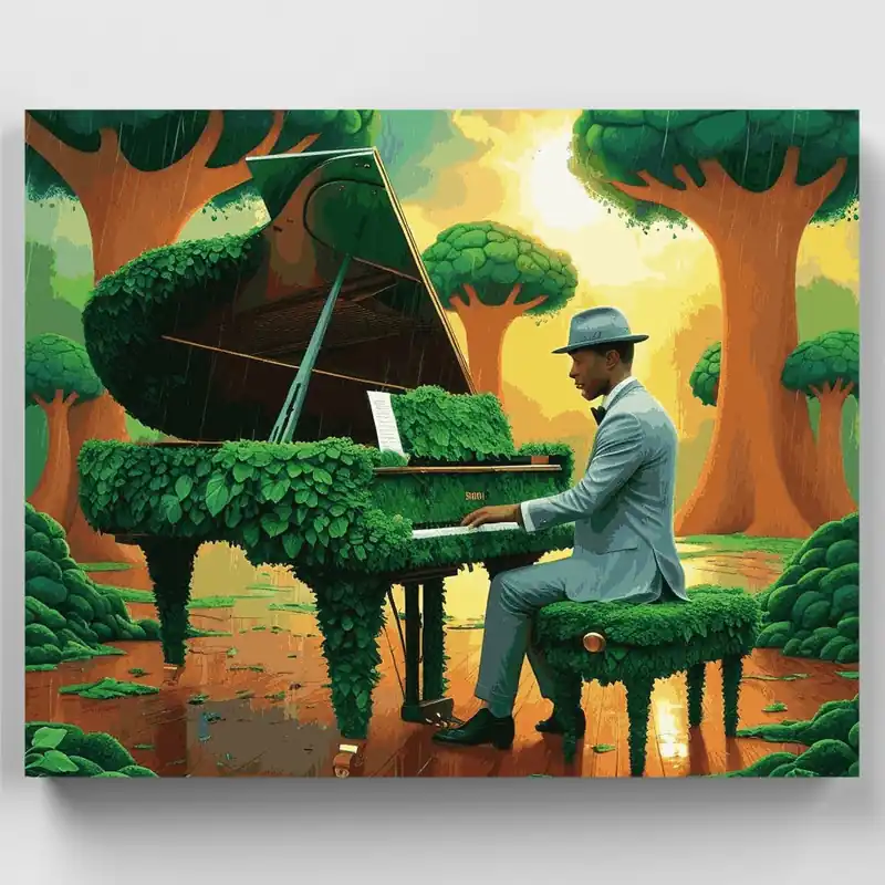 Certificado Sinfonía de Piano de la Naturaleza - Kit de pintar por números - Lienzo Enrollado / 24 Colores