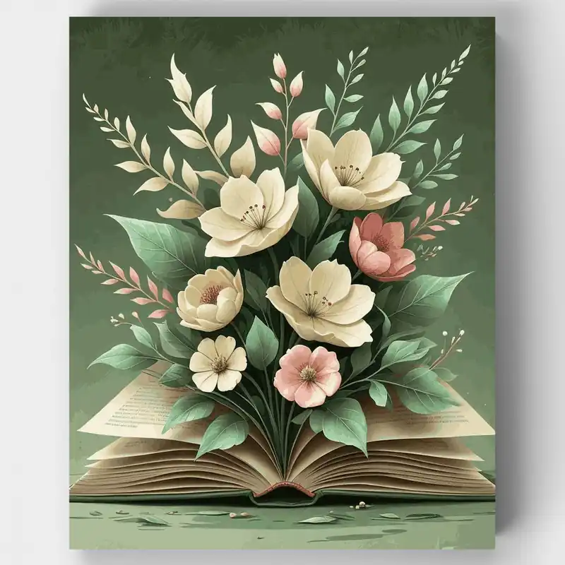 Rebajas Libro Floreciente - Kit de pintar por números - Lienzo Enrollado / 24 Colores