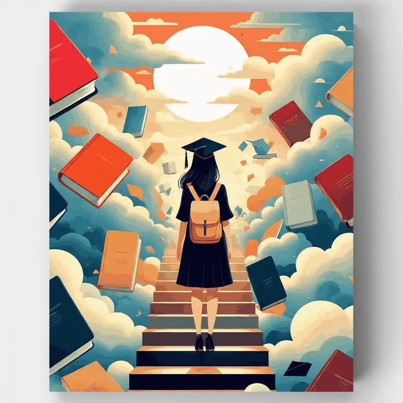 Viaje del Graduado - Kit de pintar por números - Lienzo Enrollado / 24 Colores Precio Bajo