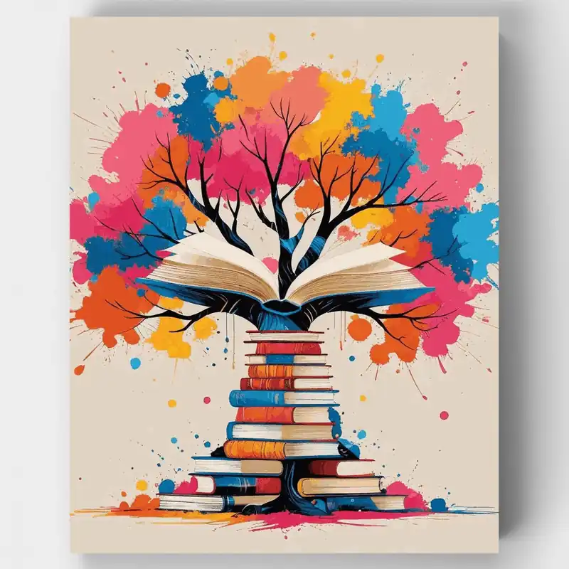 Compra Hoy Árbol del Conocimiento - Kit de pintar por números - Lienzo Enrollado / 24 Colores