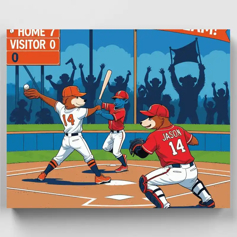 Juego de Béisbol - Kit de pintar por números - Lienzo Enrollado / 24 Colores Envío Gratis