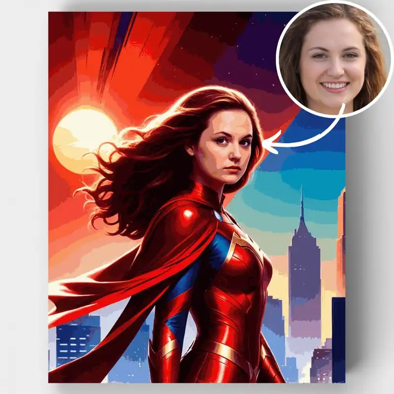 Favorito De Clientes Superhéroe Cósmico - Kit de pintar por números - Lienzo Enrollado / 24 Colores